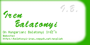 iren balatonyi business card